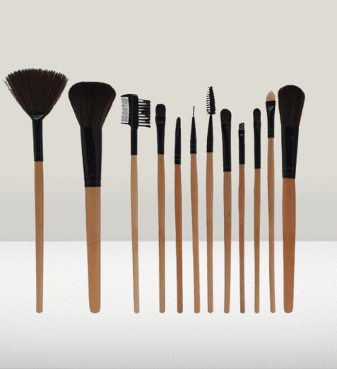 12 Piece Brush Set – Soft Bristles Brush Set with Wooden Handle Makeup Brush | Professional Makeup Brushes Set