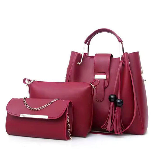 3-in-1 Handbag and Tote Set for Girls - Front View
Stylish Leather Handbag and Tote Set for Daily Use
Girls 3-in-1 Premium Handbag Set - Side View
Premium Tote Bag and Handbag Set for Girls
3-in-1 Handbag Set Gift Idea for Girls