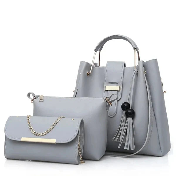 3-in-1 Handbag and Tote Set for Girls - Front View
Stylish Leather Handbag and Tote Set for Daily Use
Girls 3-in-1 Premium Handbag Set - Side View
Premium Tote Bag and Handbag Set for Girls
3-in-1 Handbag Set Gift Idea for Girls