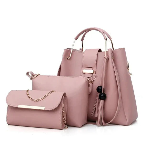 3-in-1 Handbag and Tote Set for Girls - Front View
Stylish Leather Handbag and Tote Set for Daily Use
Girls 3-in-1 Premium Handbag Set - Side View
Premium Tote Bag and Handbag Set for Girls
3-in-1 Handbag Set Gift Idea for Girls