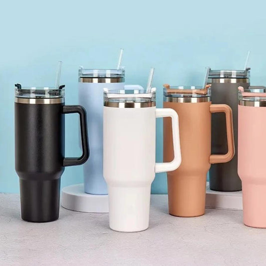 1200ml Tumbler with Handle & Straw – Portab  Handle Straw | Nayvo Mall