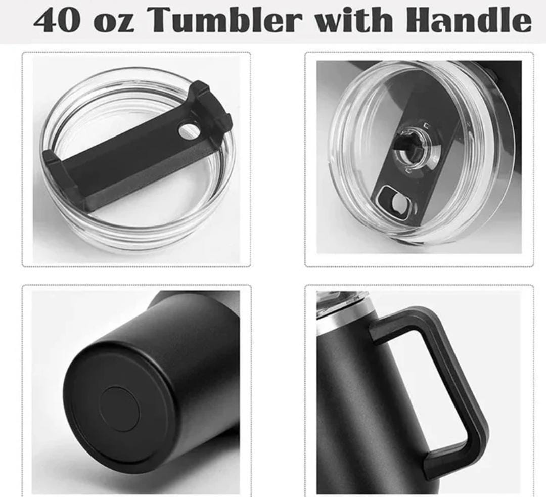 1200ml Tumbler with Handle & Straw – Portab  Handle Straw | Nayvo Mall