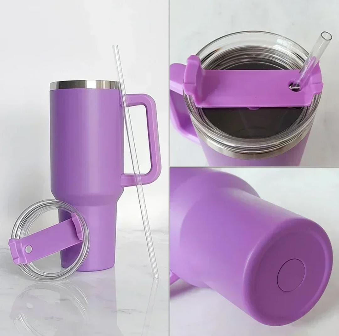 1200ml Tumbler with Handle & Straw – Portab  Handle Straw | Nayvo Mall