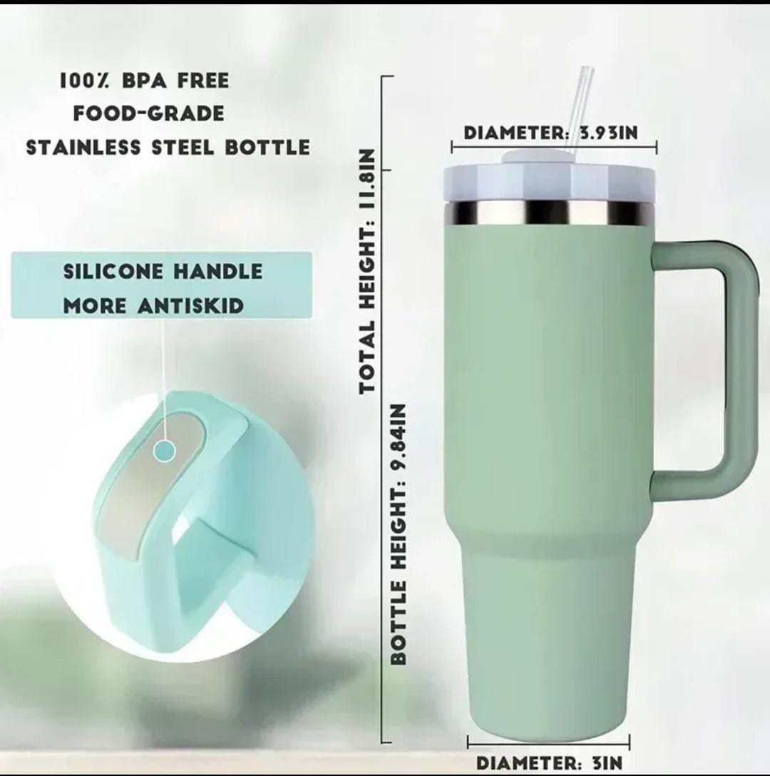 1200ml Tumbler with Handle & Straw – Portab  Handle Straw | Nayvo Mall