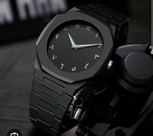 Black Arabic Aura Watch – Stylish Brand Watch for Boys & Girls | Aura Watch Classic with Elegant Black Dial