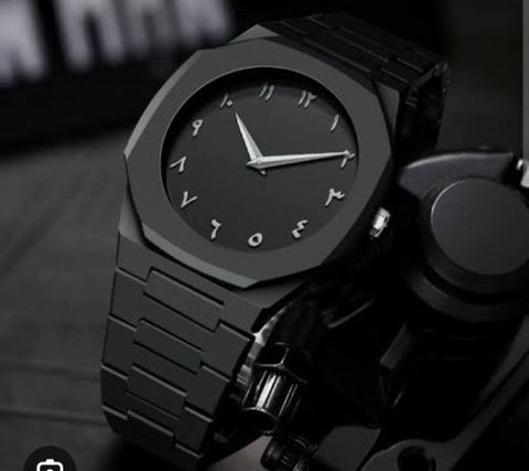 Black Arabic Aura Watch – Stylish Brand Watch for Boys & Girls | Aura Watch Classic with Elegant Black Dial
